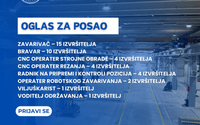 GS-TMT d.o.o. – Poslovna jedinica broj 3 GS-RAMA objavljuje oglas za više radnih mjesta