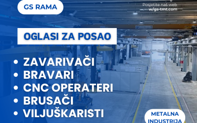 OGLASI – Zavarivači , Bravari , CNC operateri , Brusači, Viljuškaristi